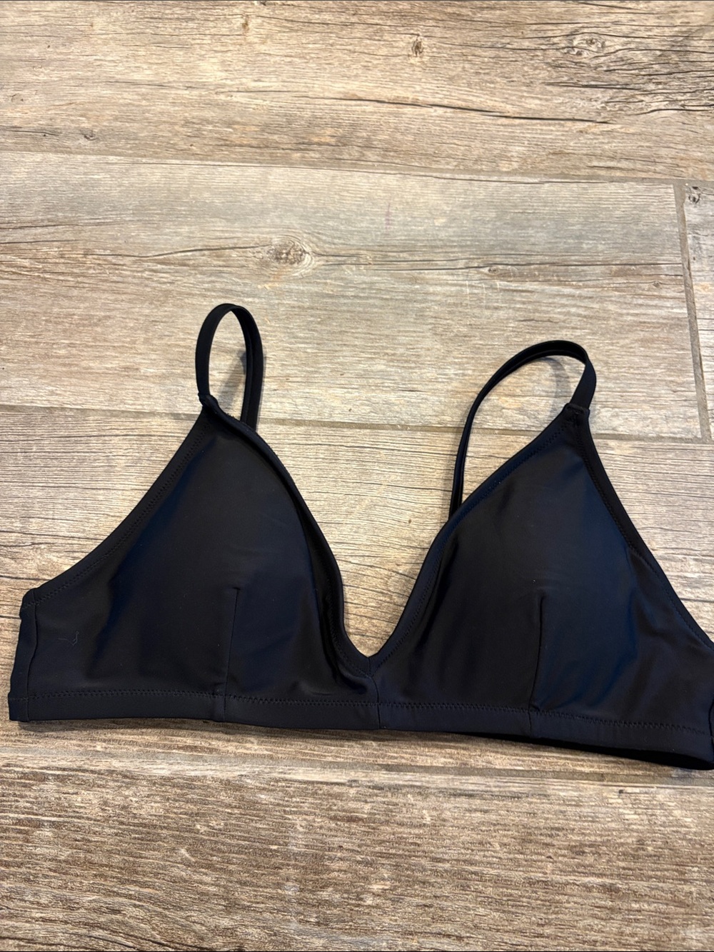 J crew bathing suit top black size large bikini padded